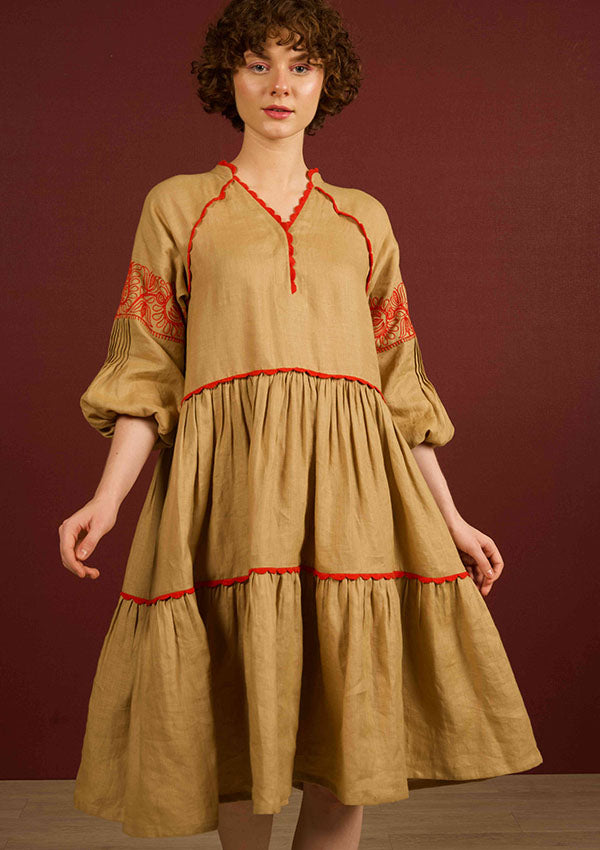 Khaki Roza Dress