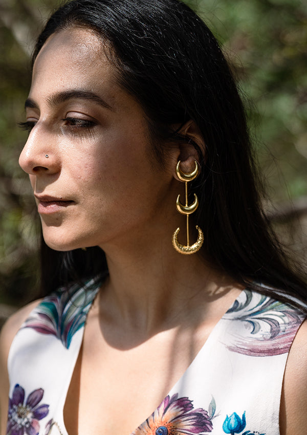 Half moon Brass Earrings