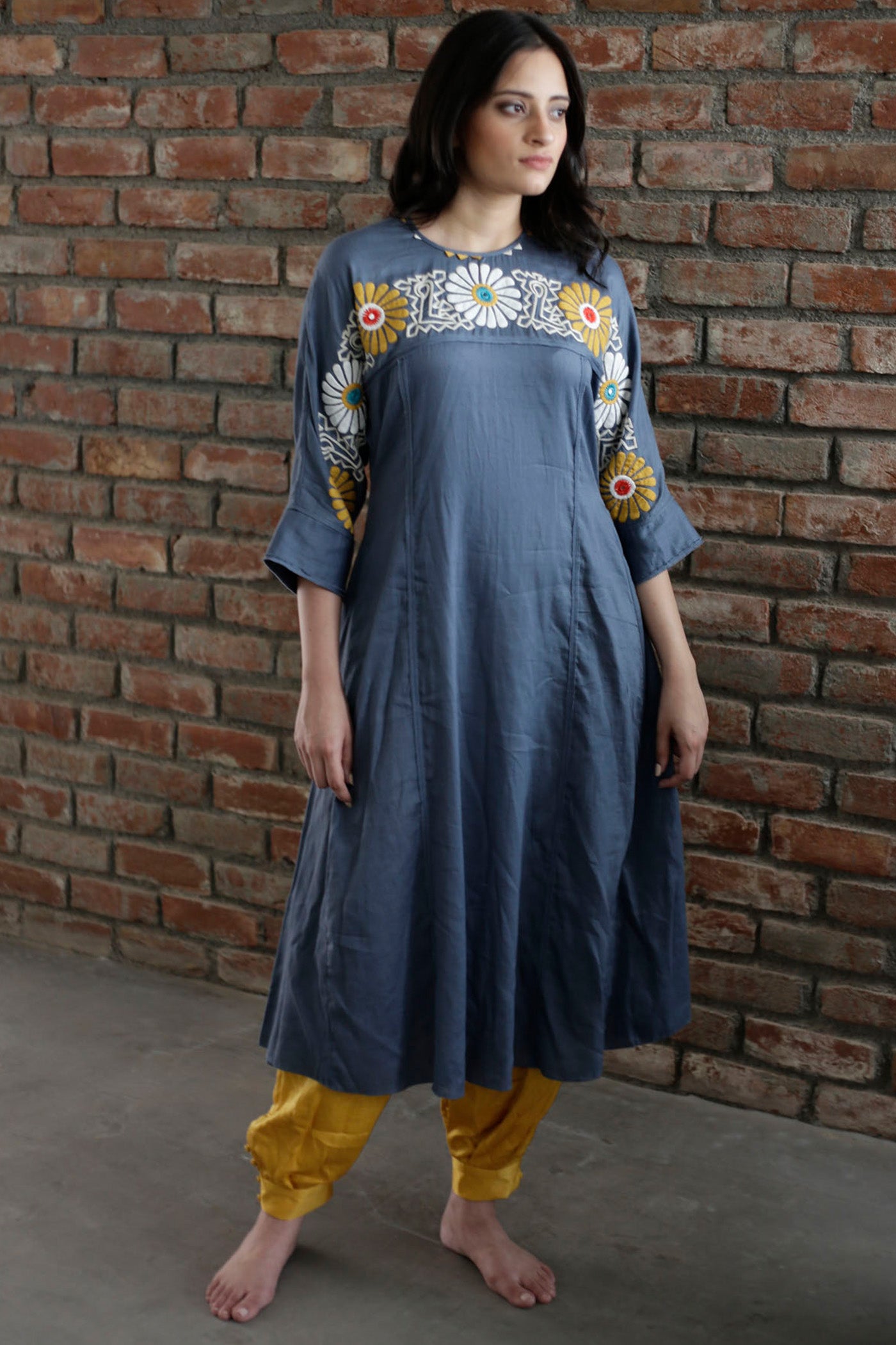 Blue Waterlily Jasmine Kurta