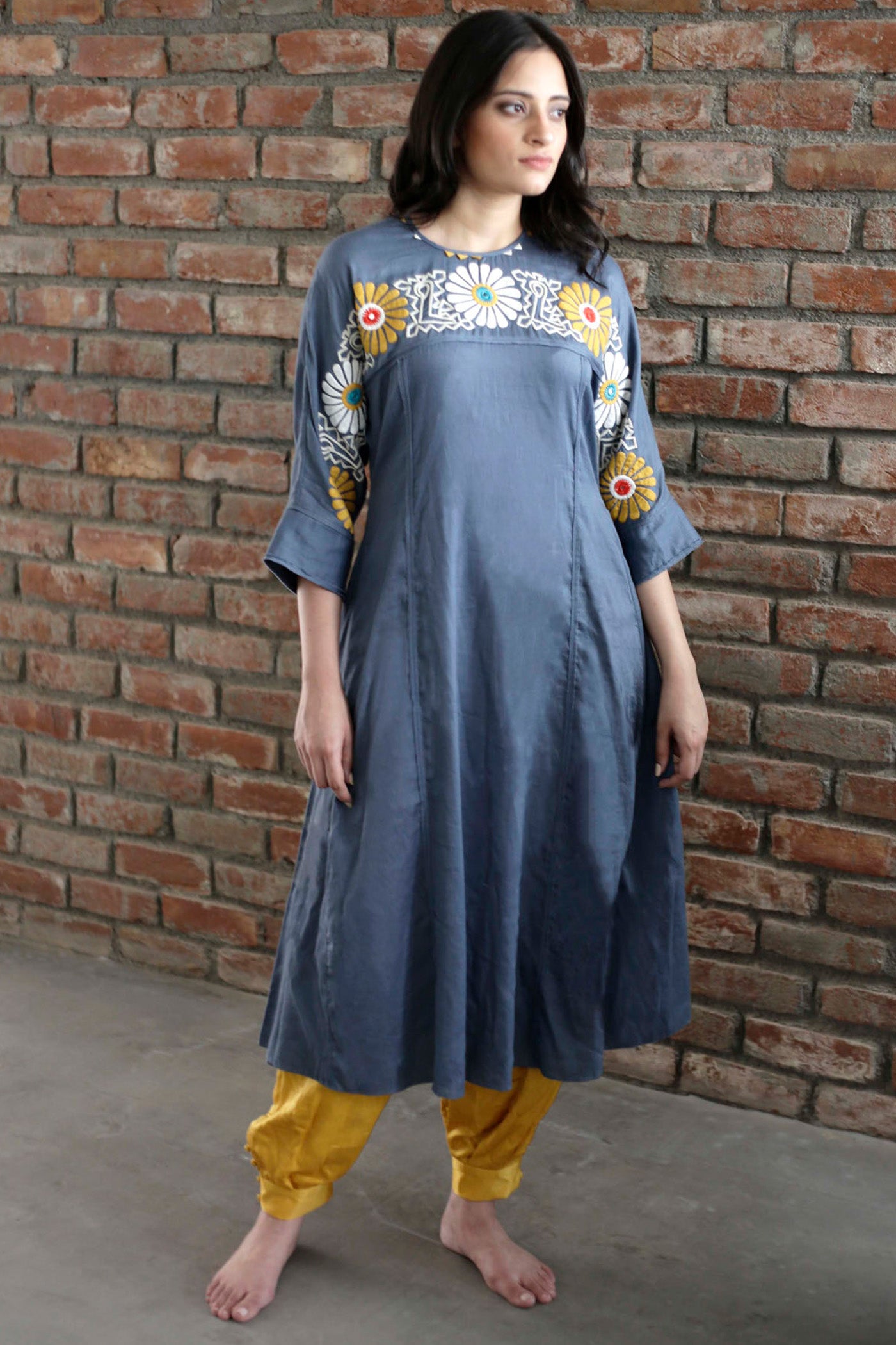 Blue Waterlily Jasmine Kurta