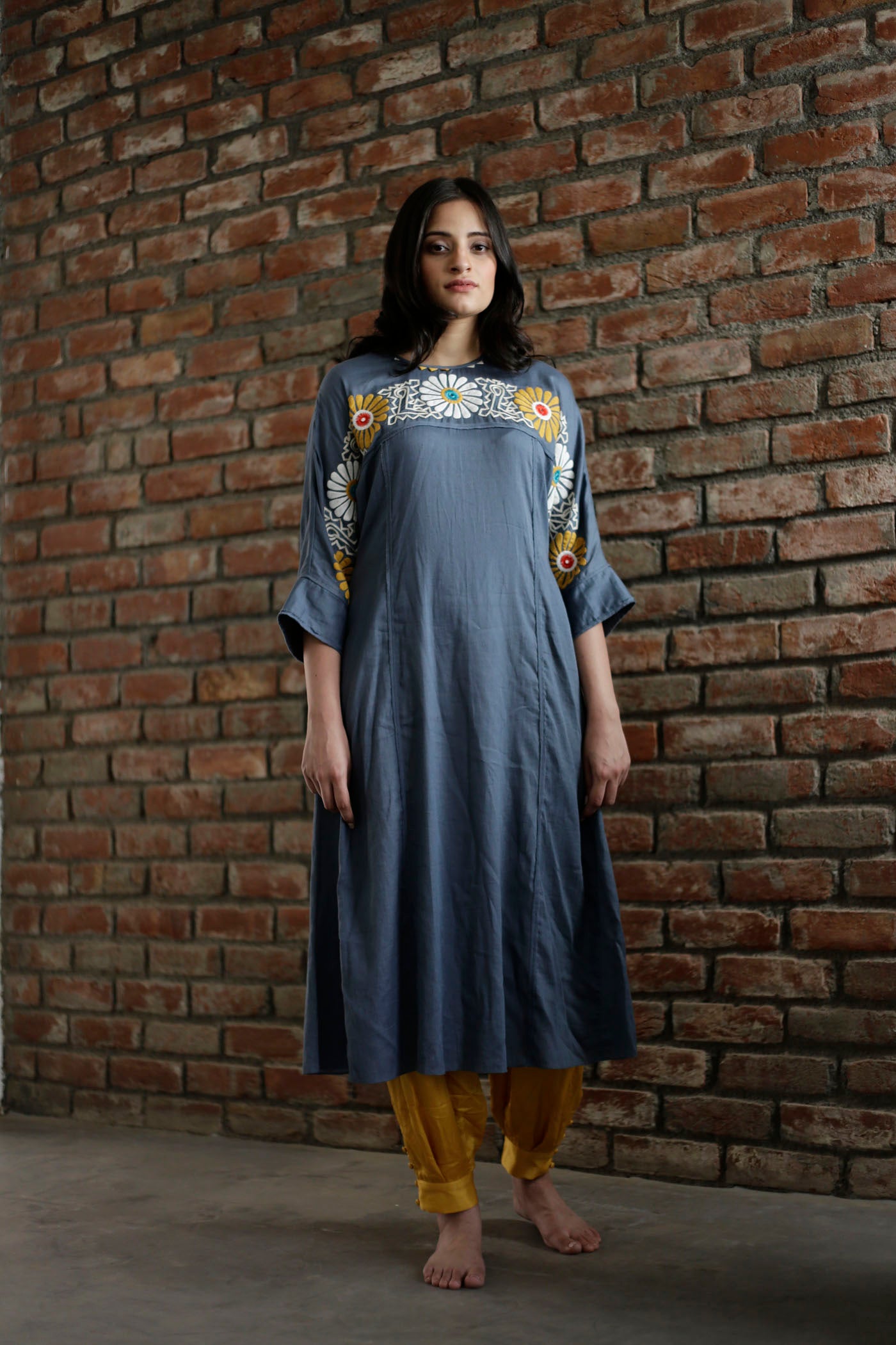 Blue Waterlily Jasmine Kurta