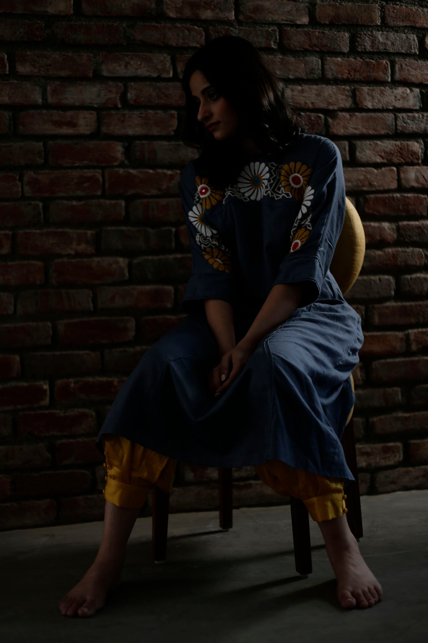 Blue Waterlily Jasmine Kurta