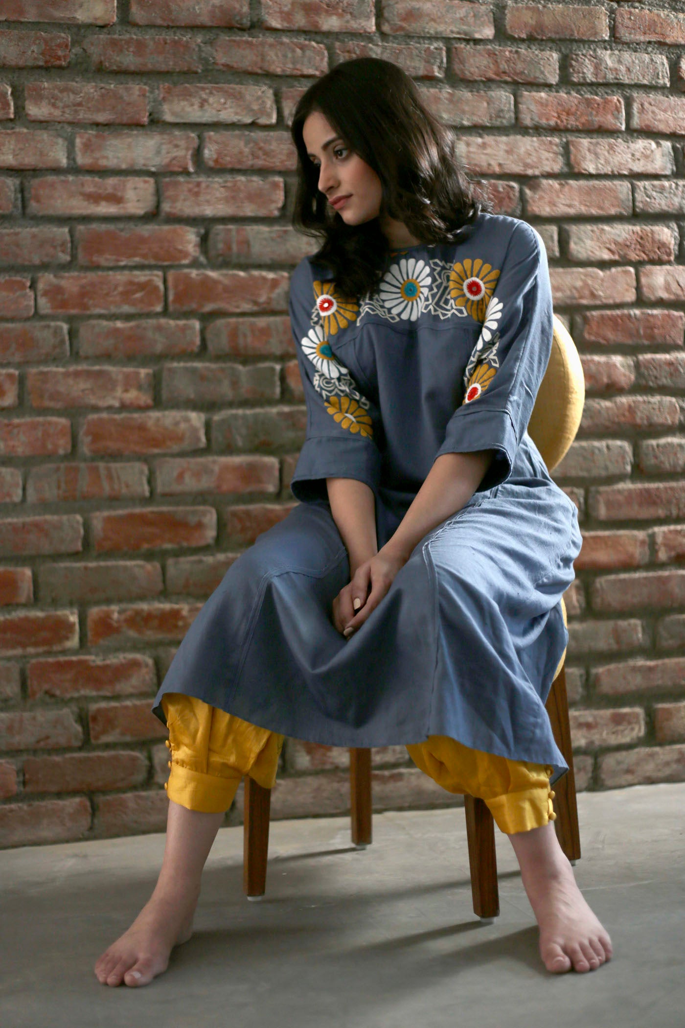 Blue Waterlily Jasmine Kurta