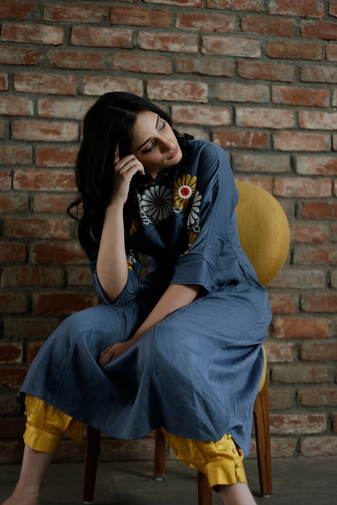 Blue Waterlily Jasmine Kurta