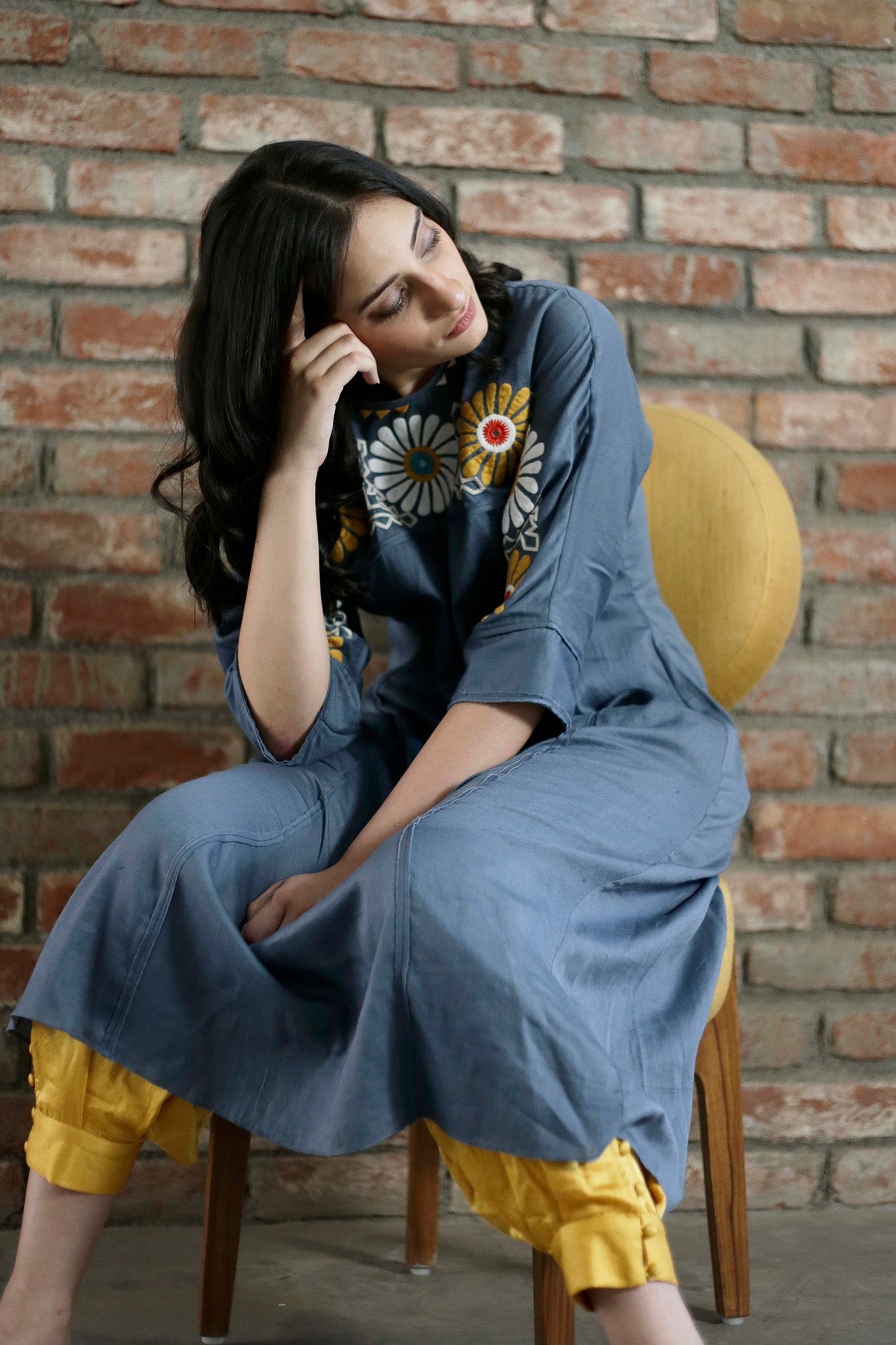 Blue Waterlily Jasmine Kurta