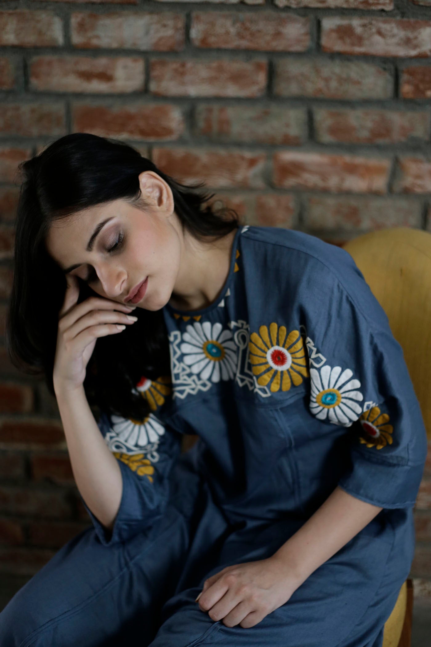 Blue Waterlily Jasmine Kurta