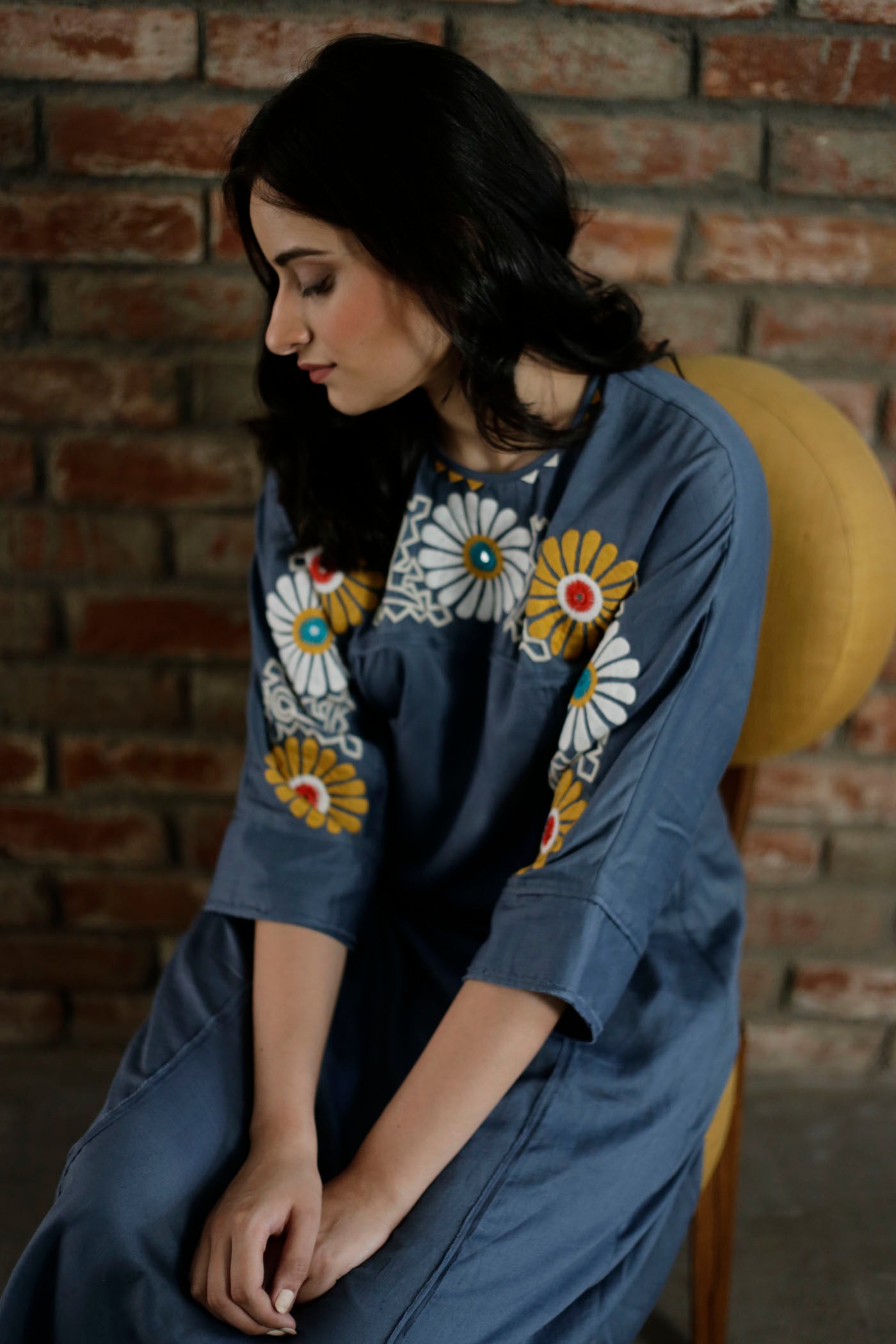 Blue Waterlily Jasmine Kurta