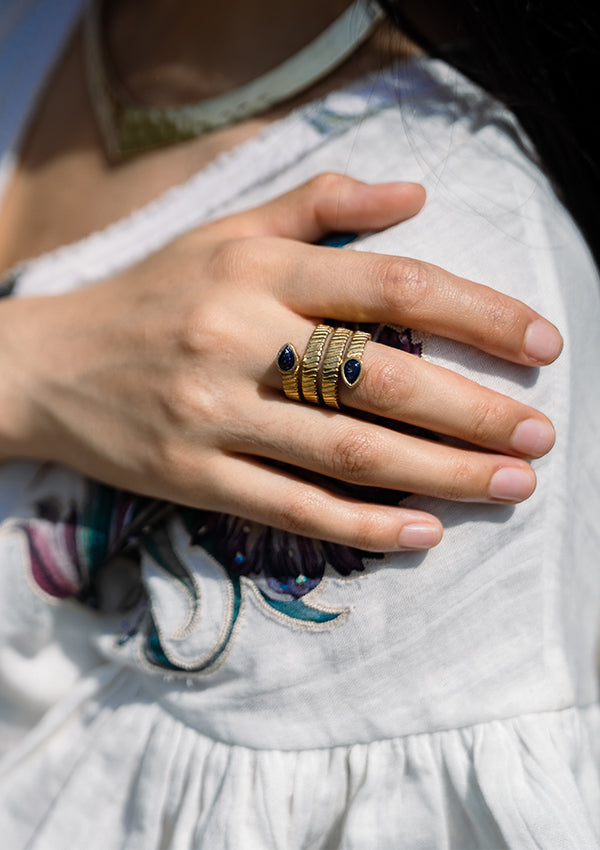 Vintage Brass Spiral Ring