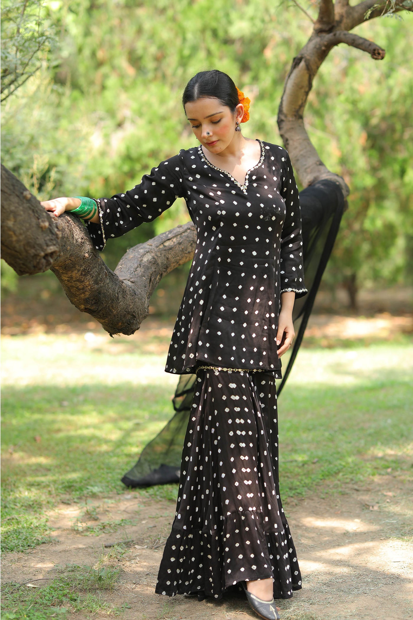 Bandhej Sharara Set
