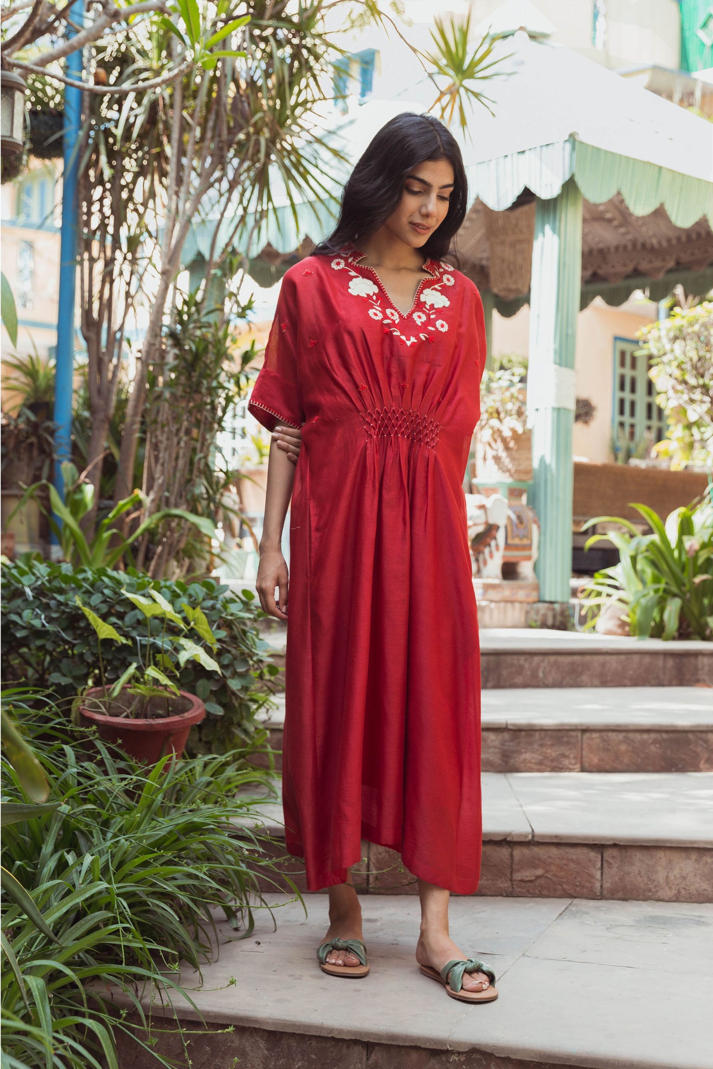 Cecilia Red Kaftan Dress