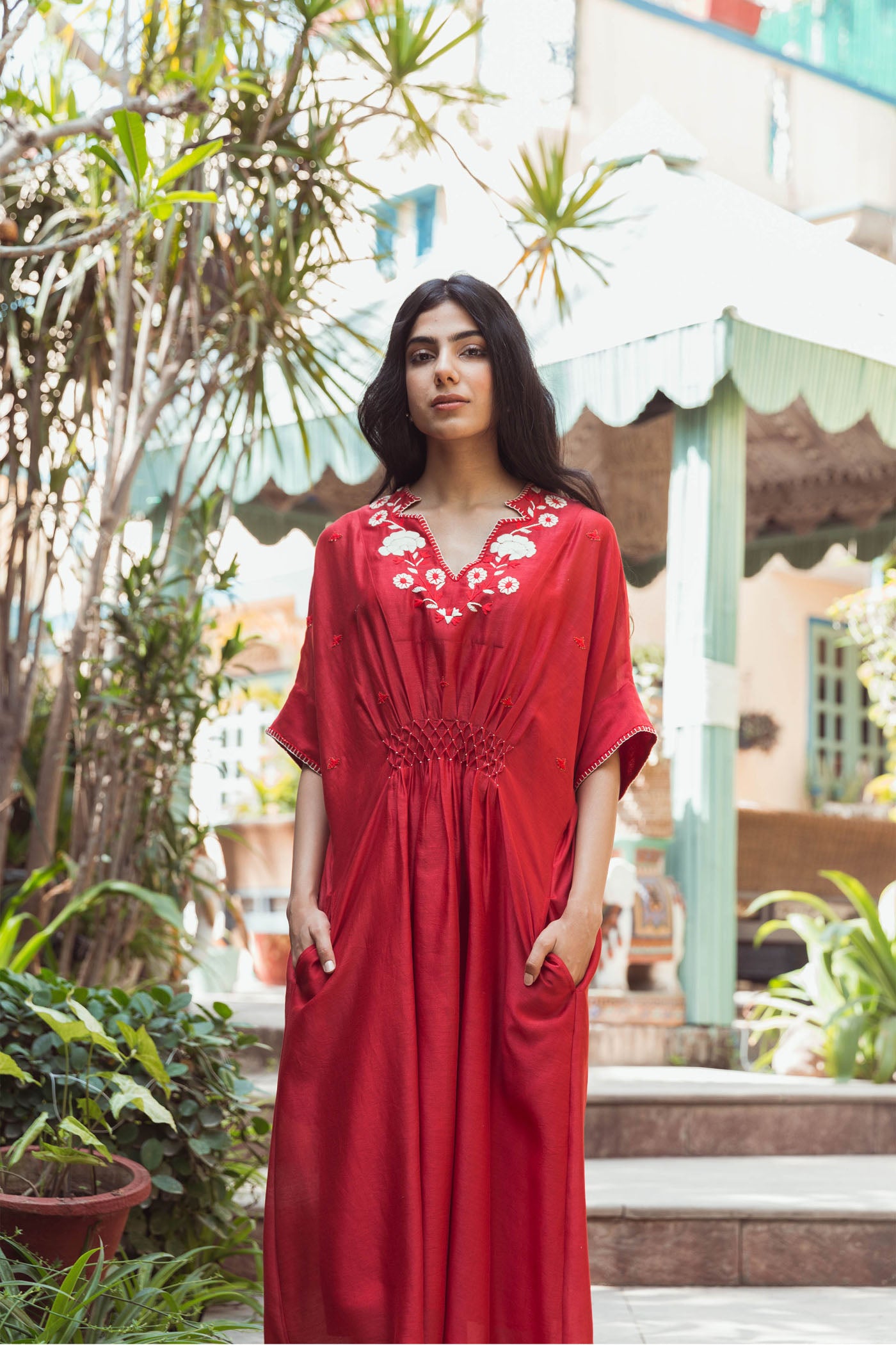 Cecilia Red Kaftan Dress