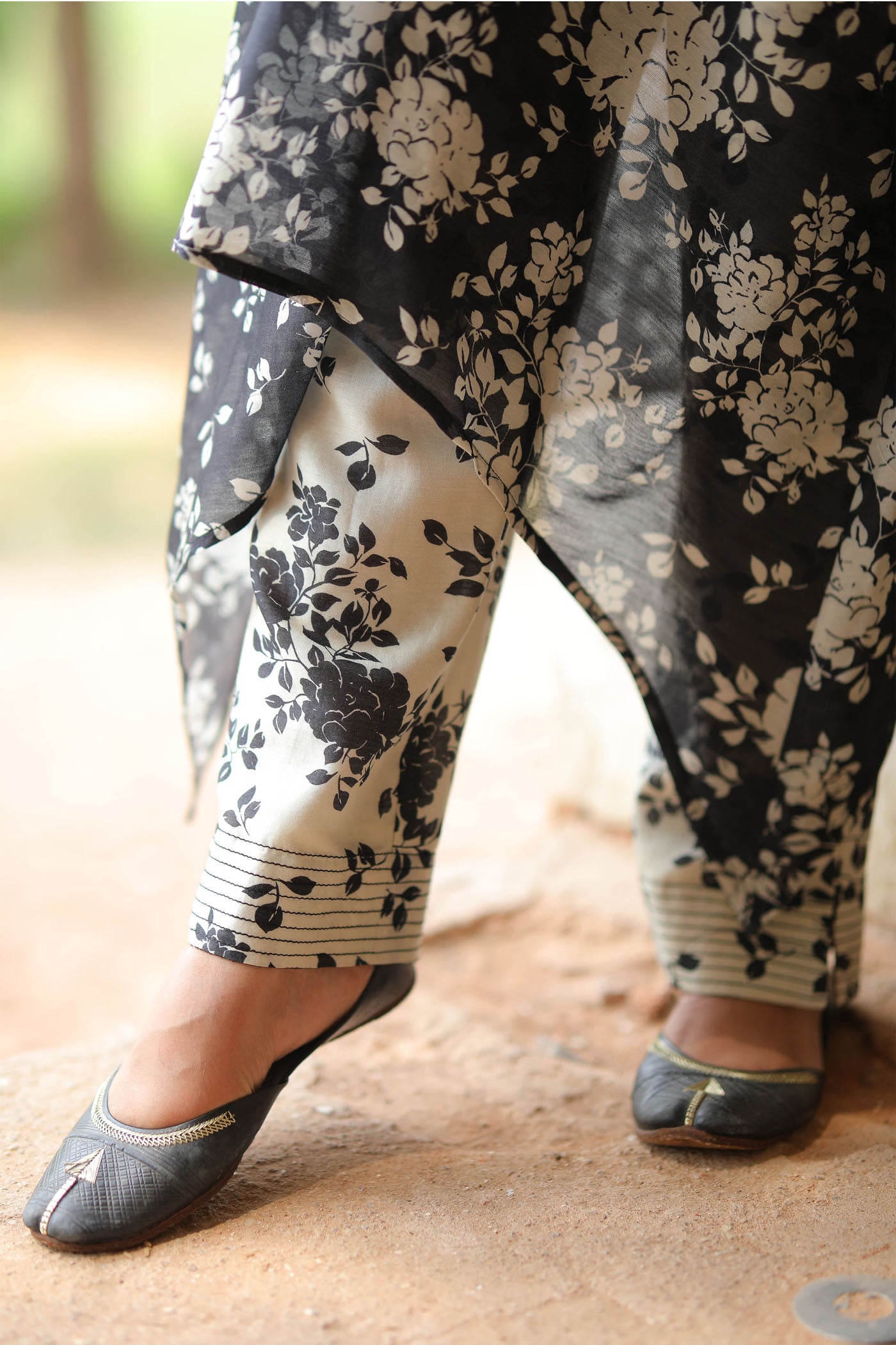 Ecru Floral Pants