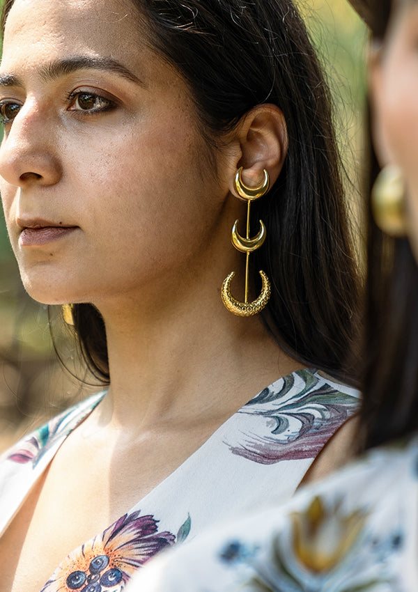 Half moon Brass Earrings