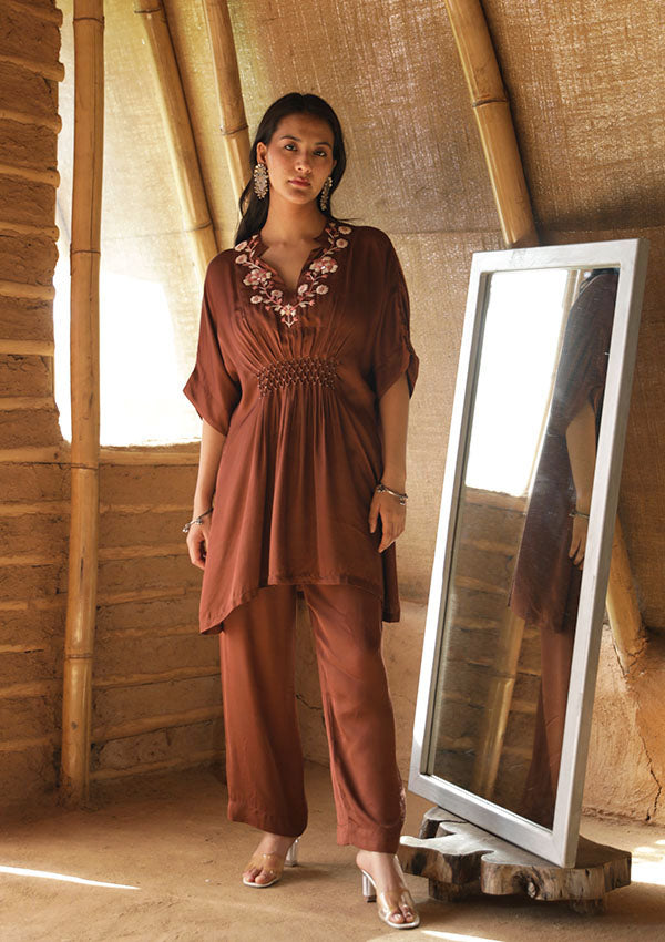 Terracotta Kaftan Co-ord Set