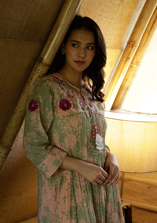 Terracotta Peasant Tunic and Pants Set
