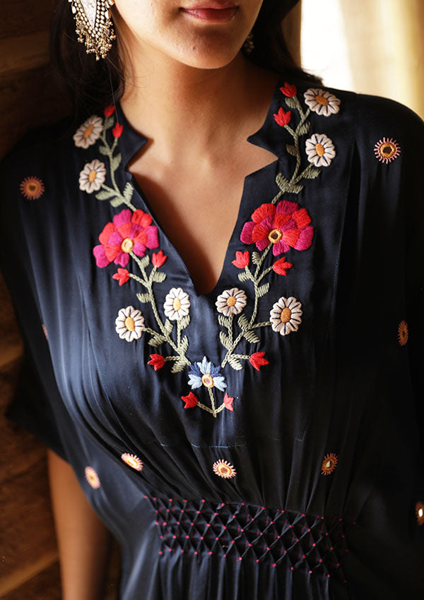 Navy Rosella Kaftan Dress