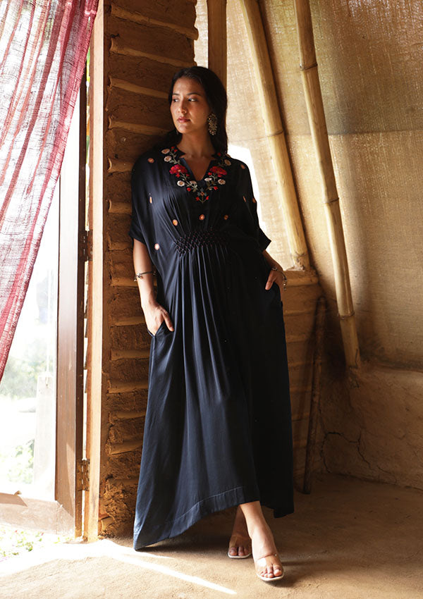 Navy Rosella Kaftan Dress