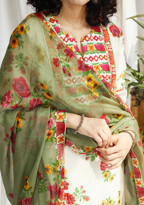 Sage Chanderi Dupatta