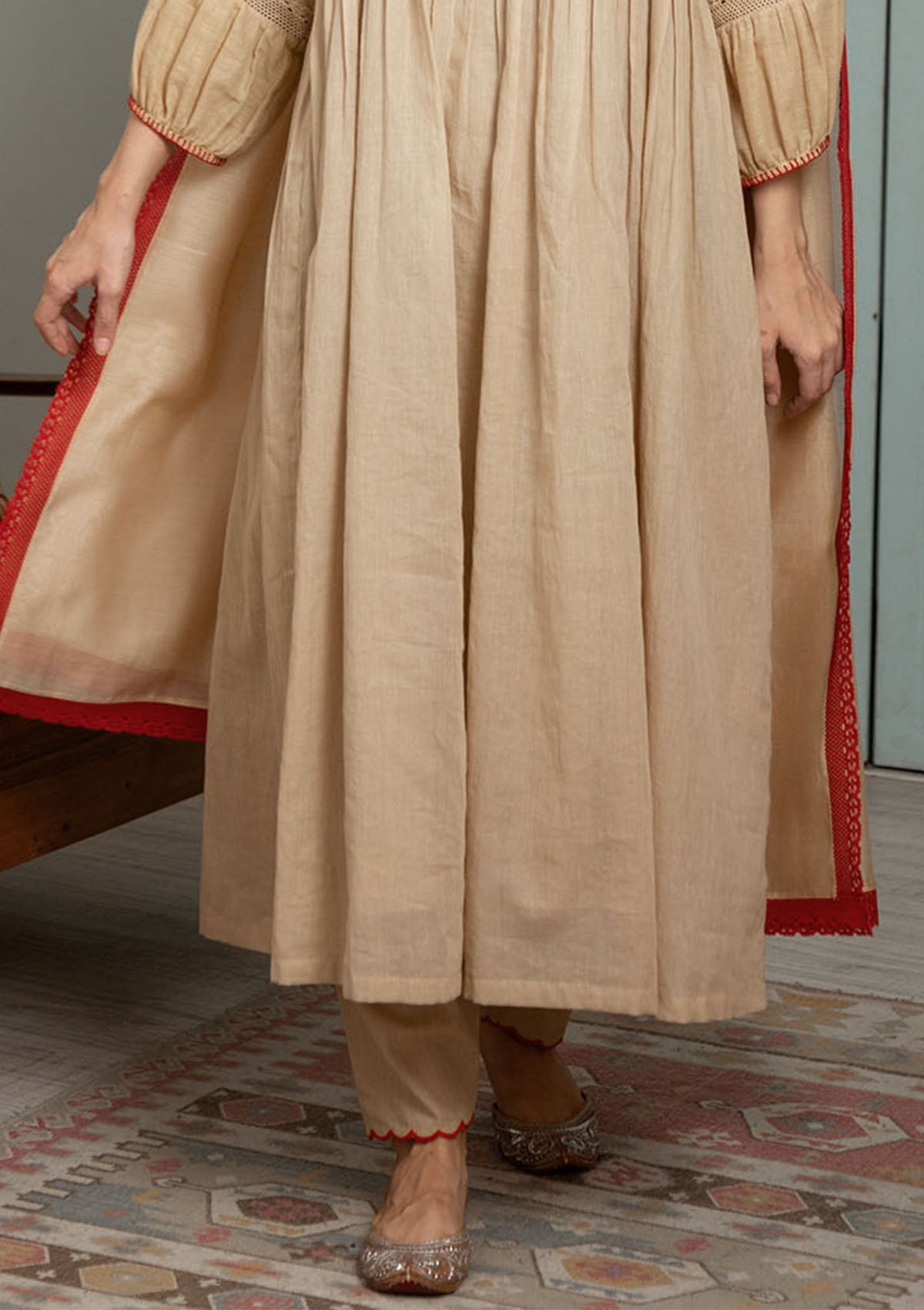 Beige Narrow Salwar Pants