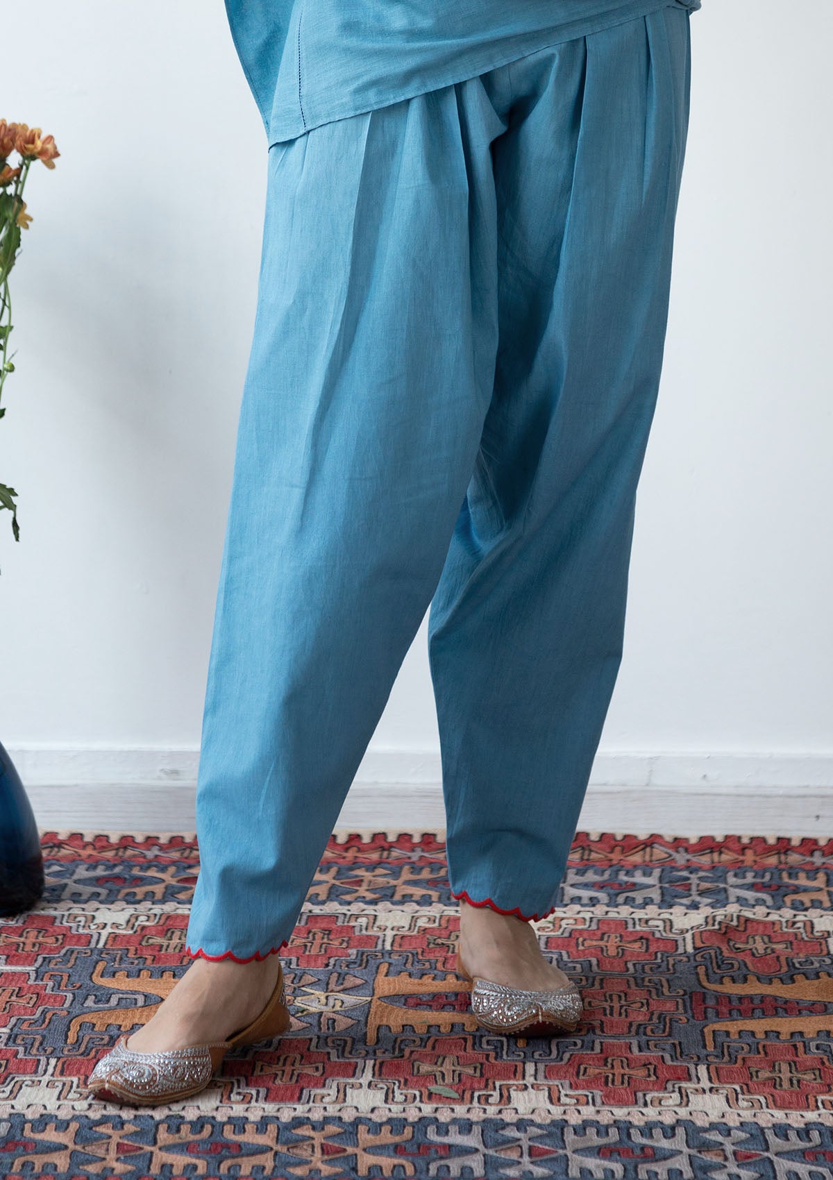 Blue Narrow Salwar Pants