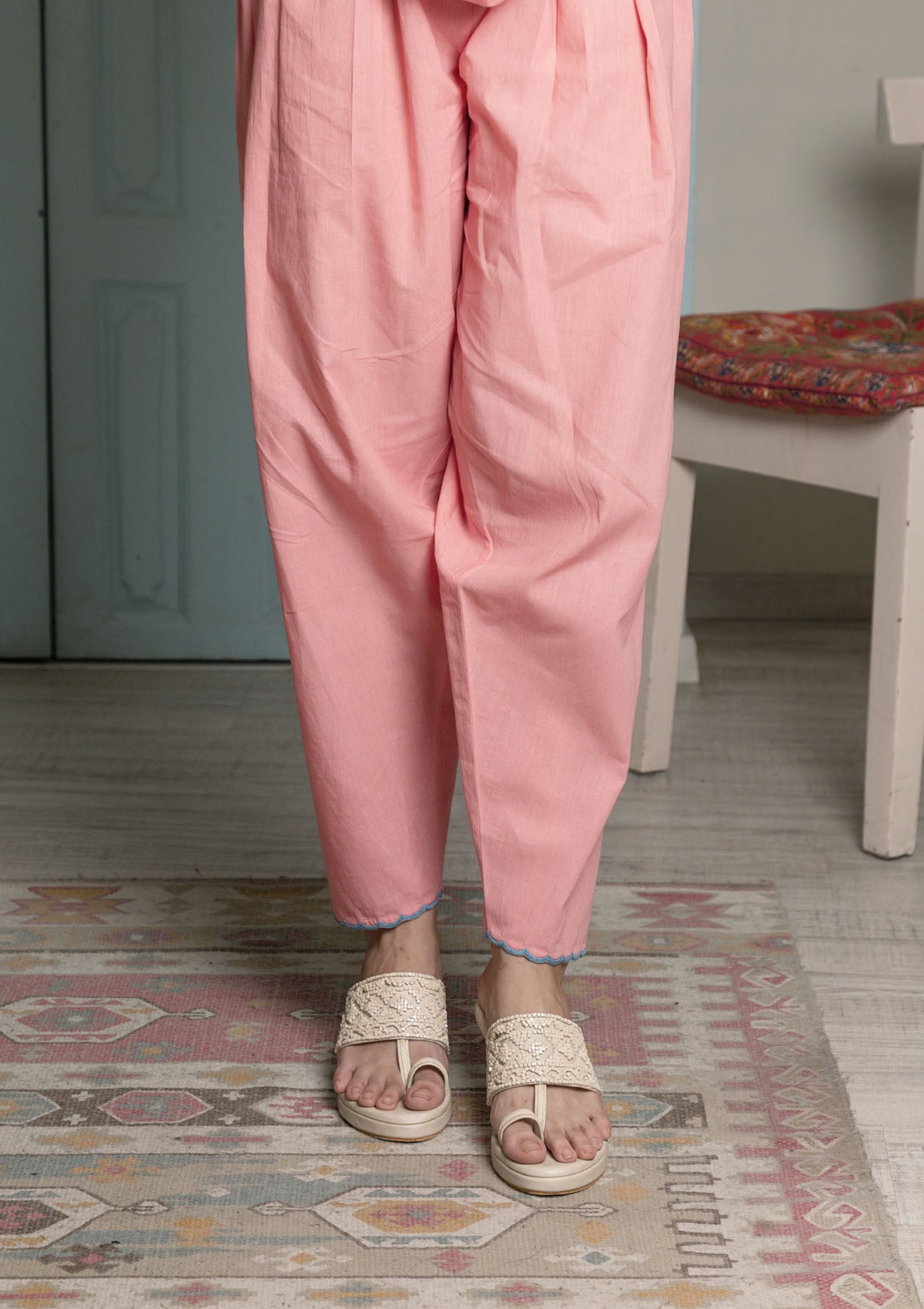 Pink Narrow Salwar Pants