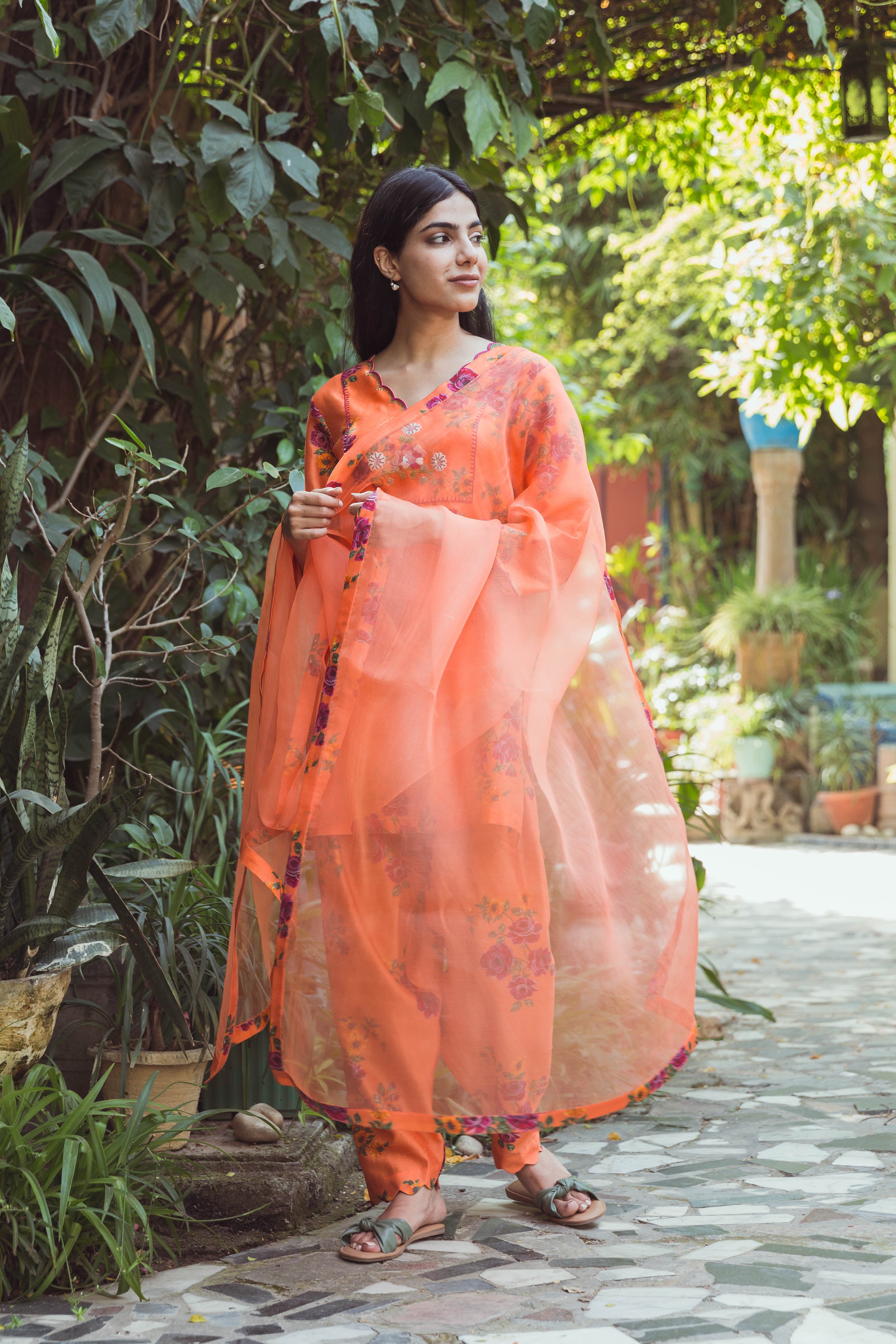 Tangerine Dupatta