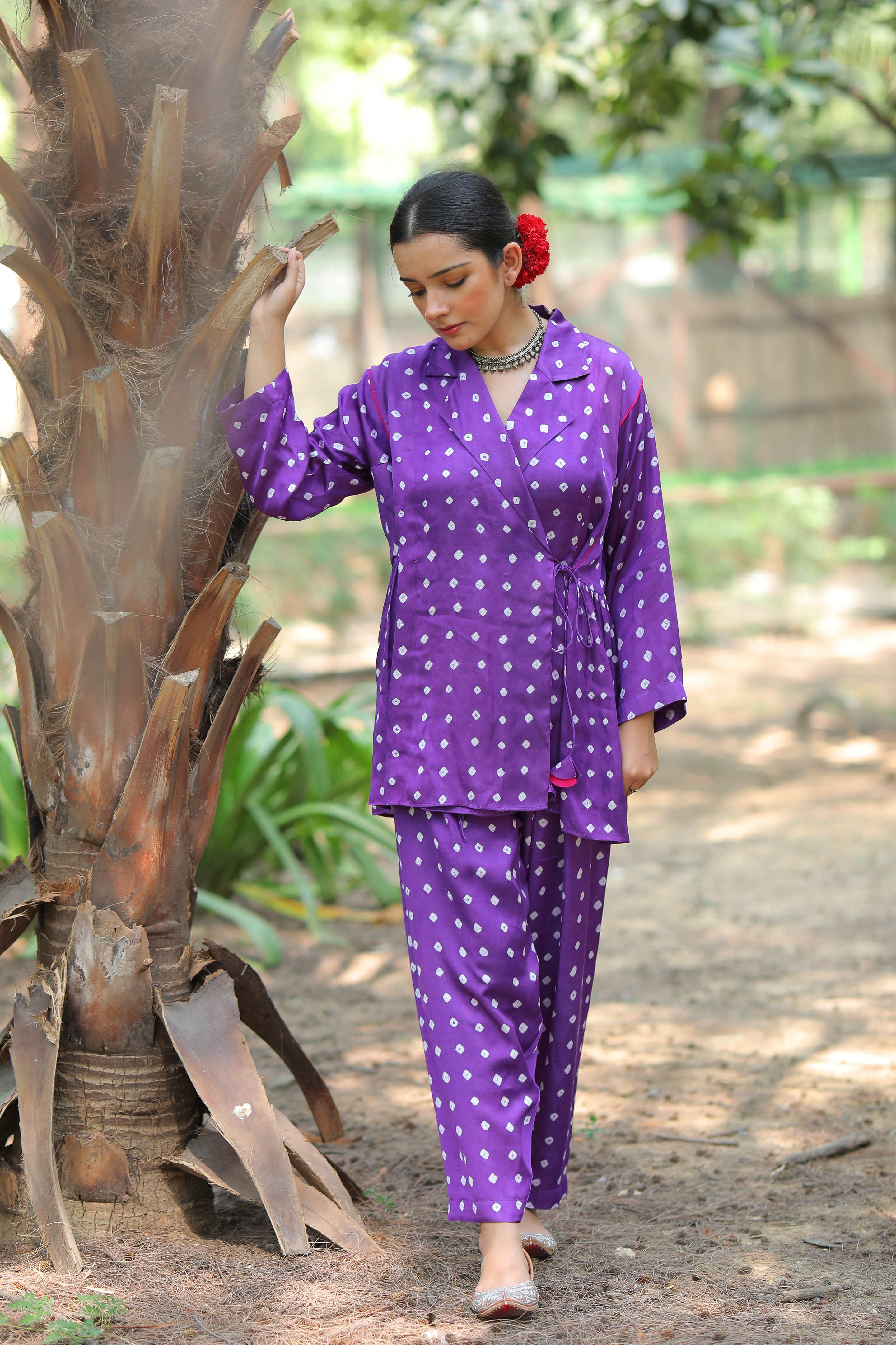 Violet Bandhej Angrakhi Set of 2