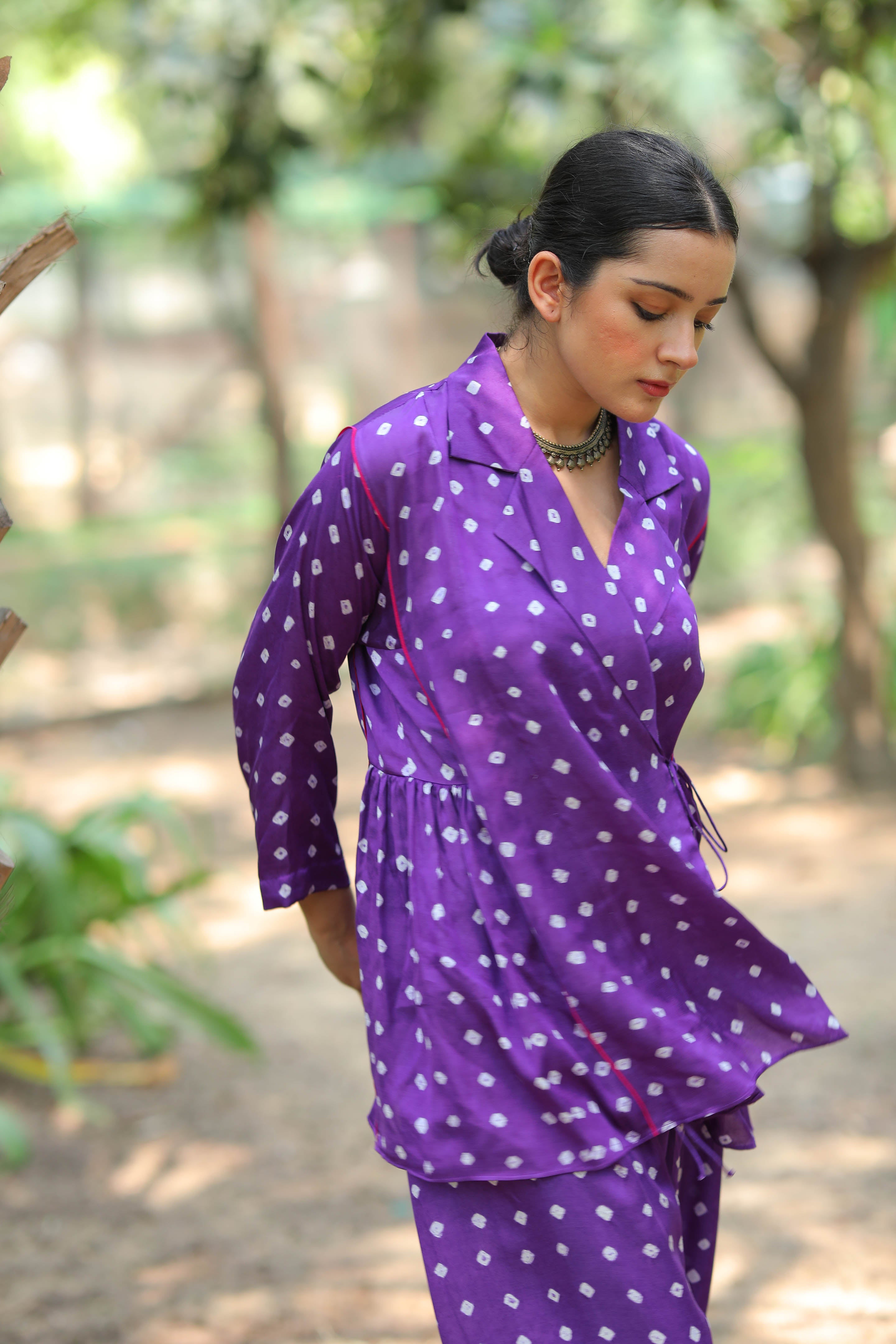 Violet Bandhej Angrakhi Set of 2