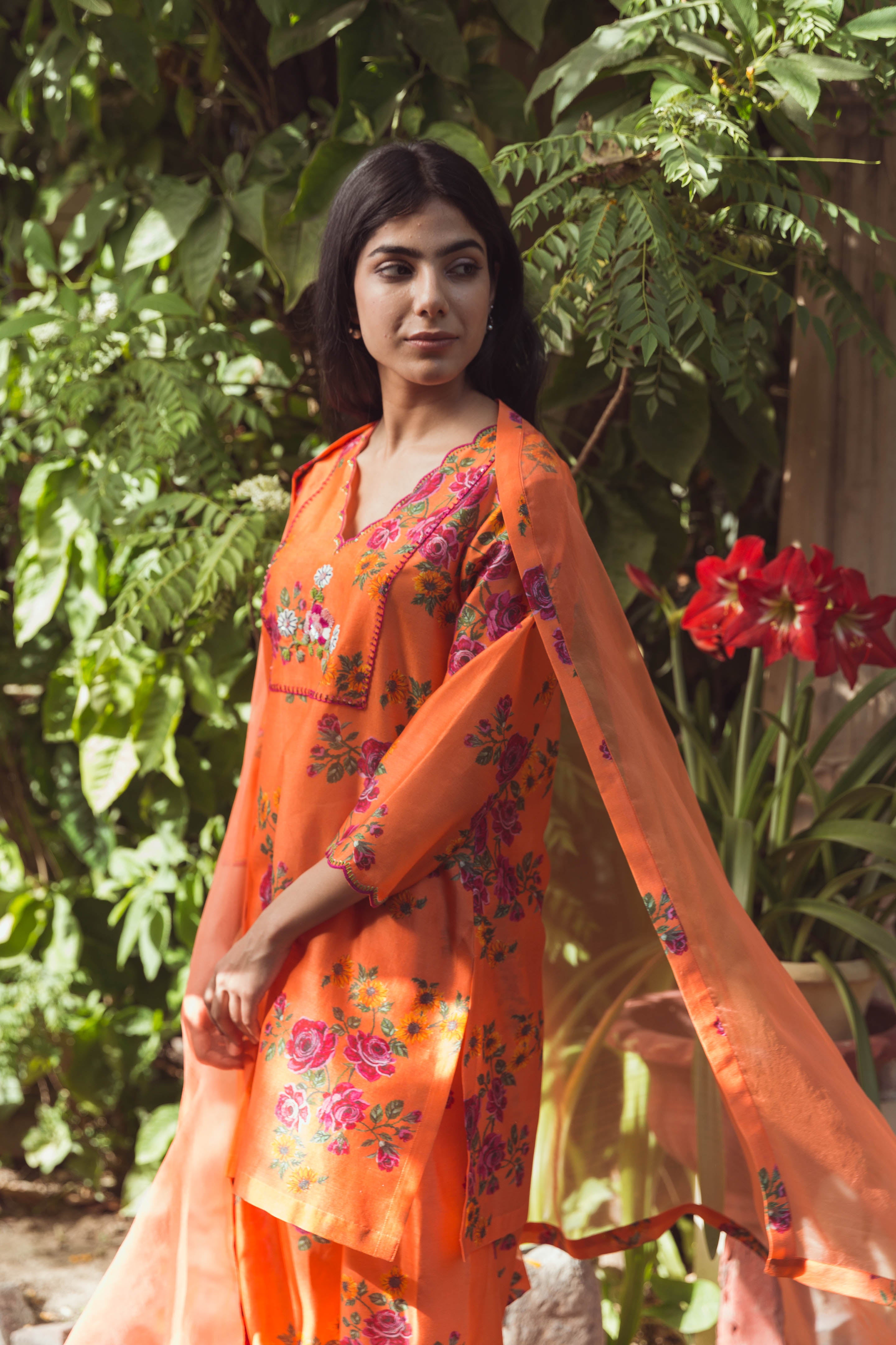 Tangerine Dupatta