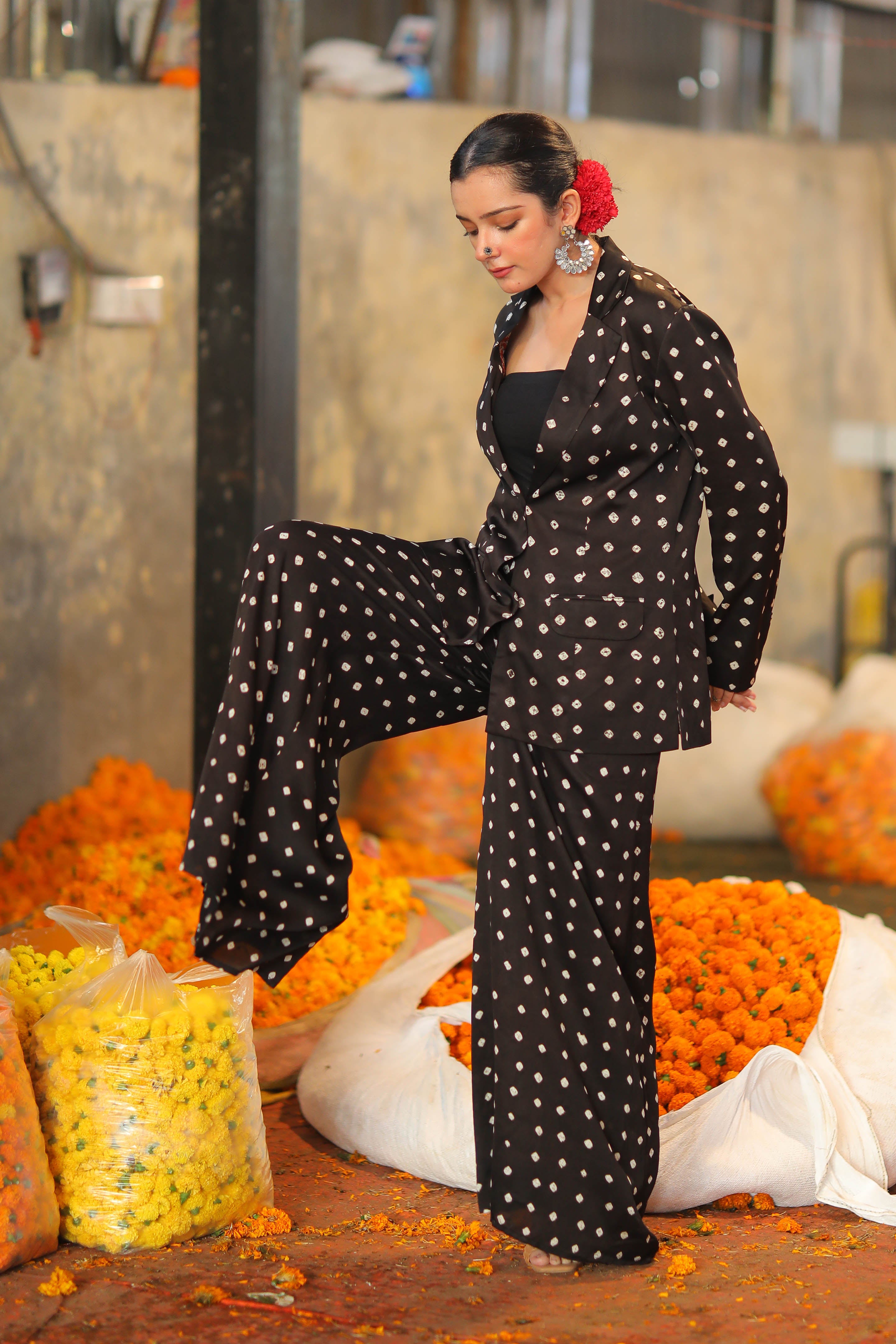 Bandhej Pant Suit Set of 2