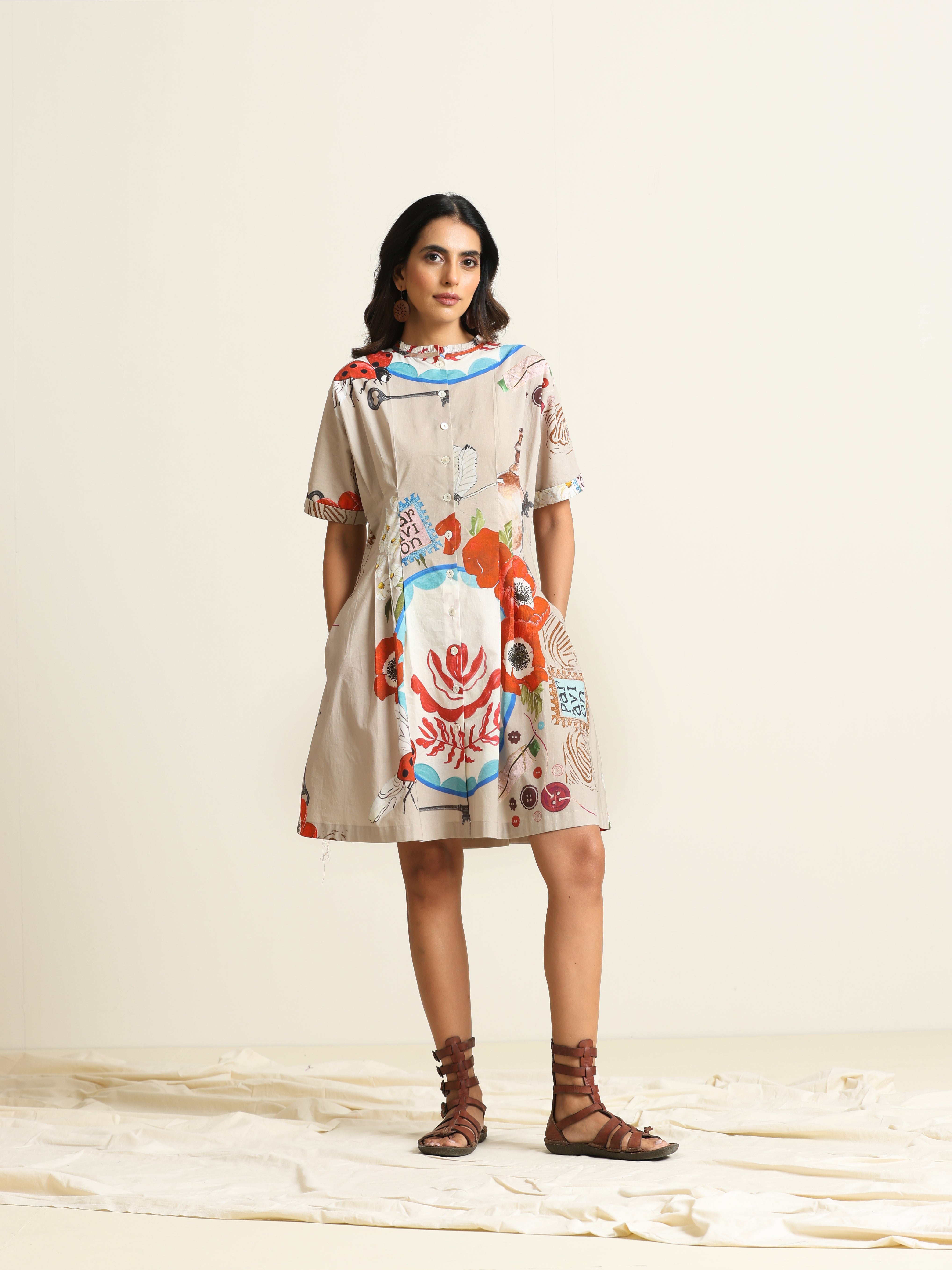 Isla Pleat Shirt Dress