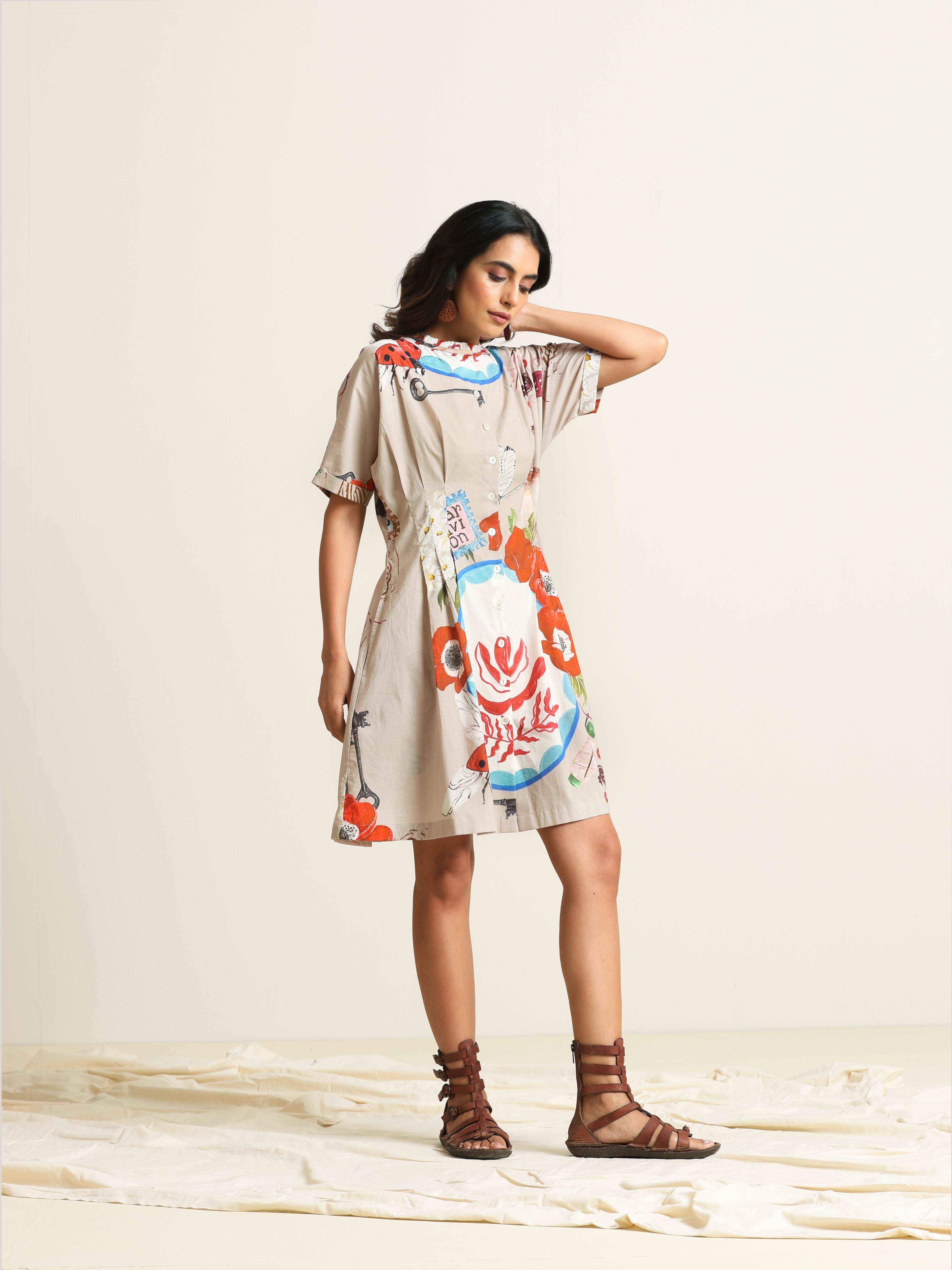 Isla Pleat Shirt Dress