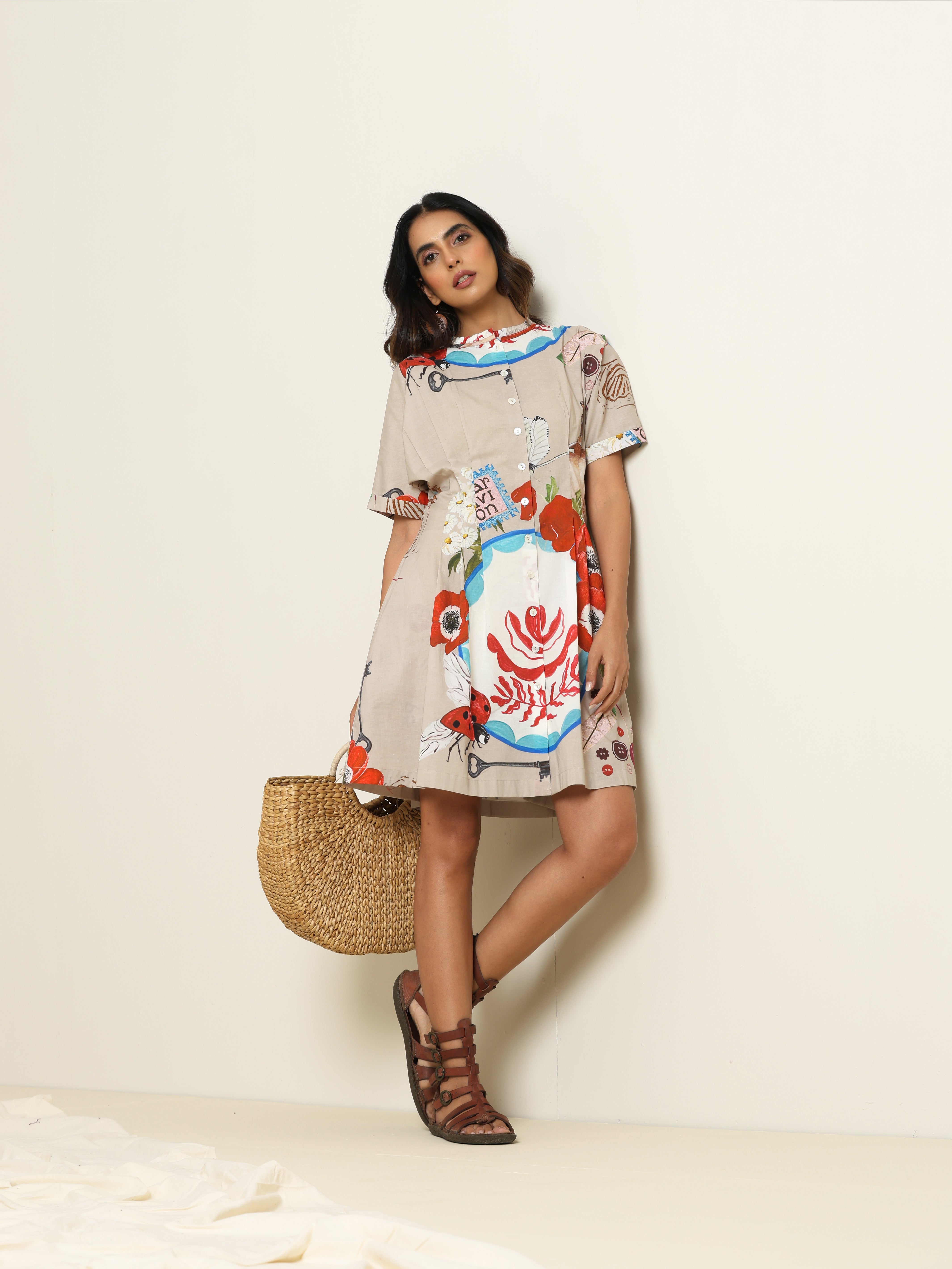 Isla Pleat Shirt Dress
