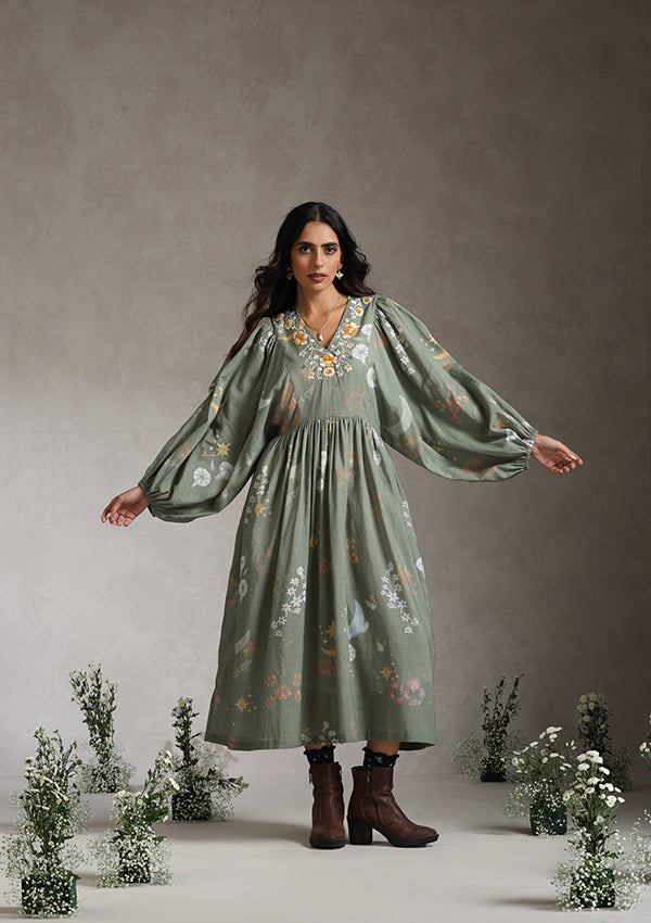 Sage Enchanted Garden Noorah Dress