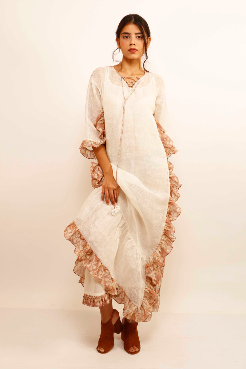 Simolina Gauze Frill Dress - shopraiman