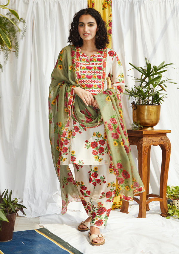 Sage Chanderi Dupatta