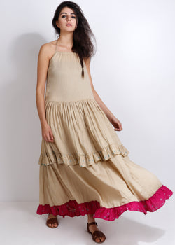 Beige Barmer Dress - shopraiman
