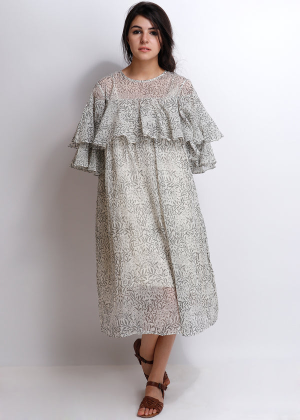 Grey Carnation Iris Dress - shopraiman