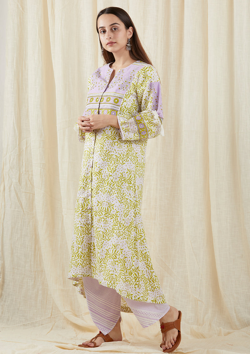Green Carnation Peasant Tunic