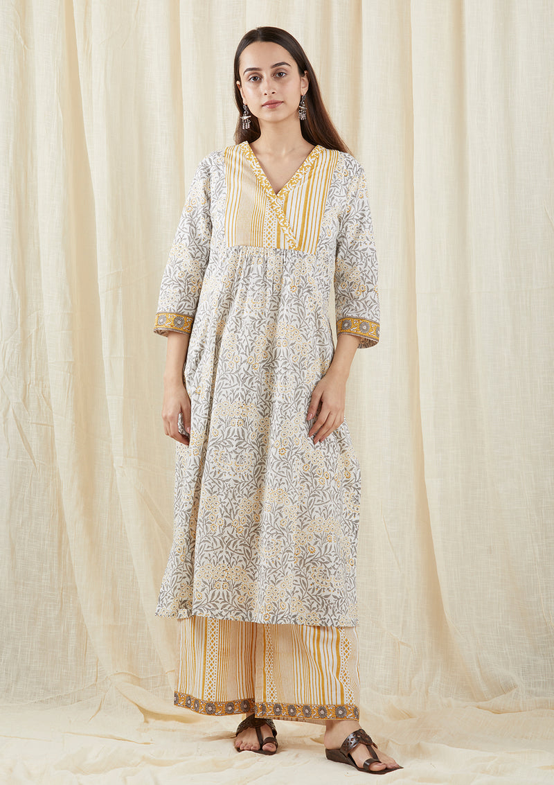 Grey Carnation Yoke Tunic