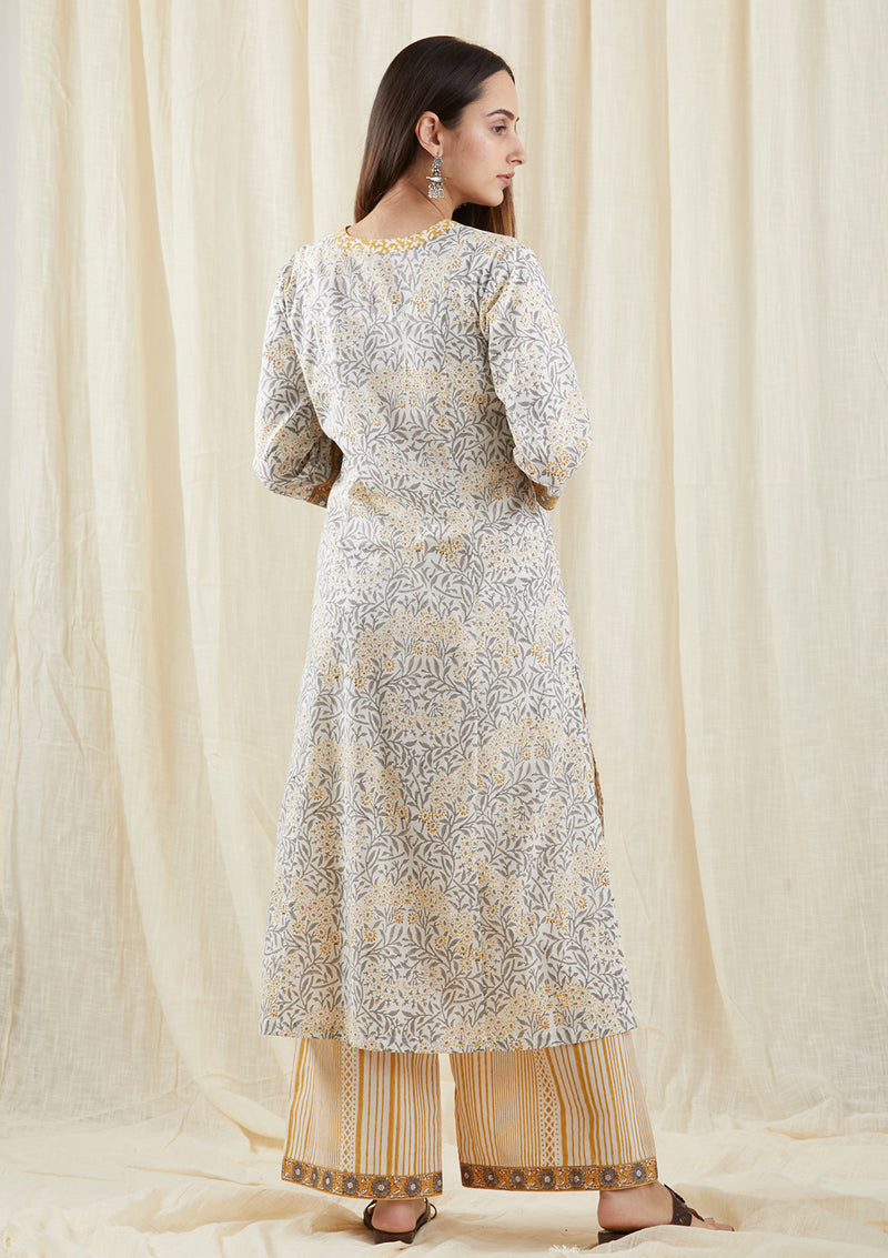 Grey Carnation Yoke Tunic