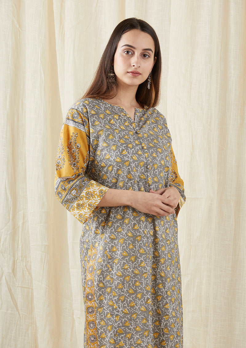 Grey Chinar Kalidar Tunic