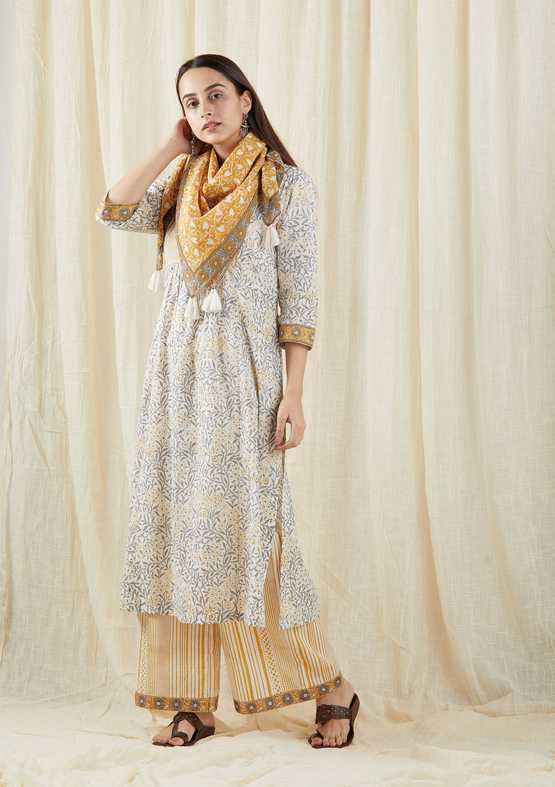 Grey Carnation Yoke Tunic