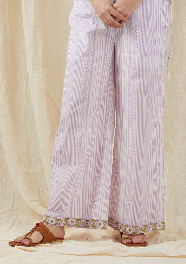 Lilac Striped Box Pants