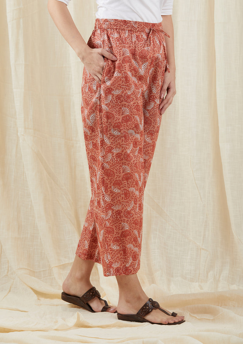 Peach Print Box Pants
